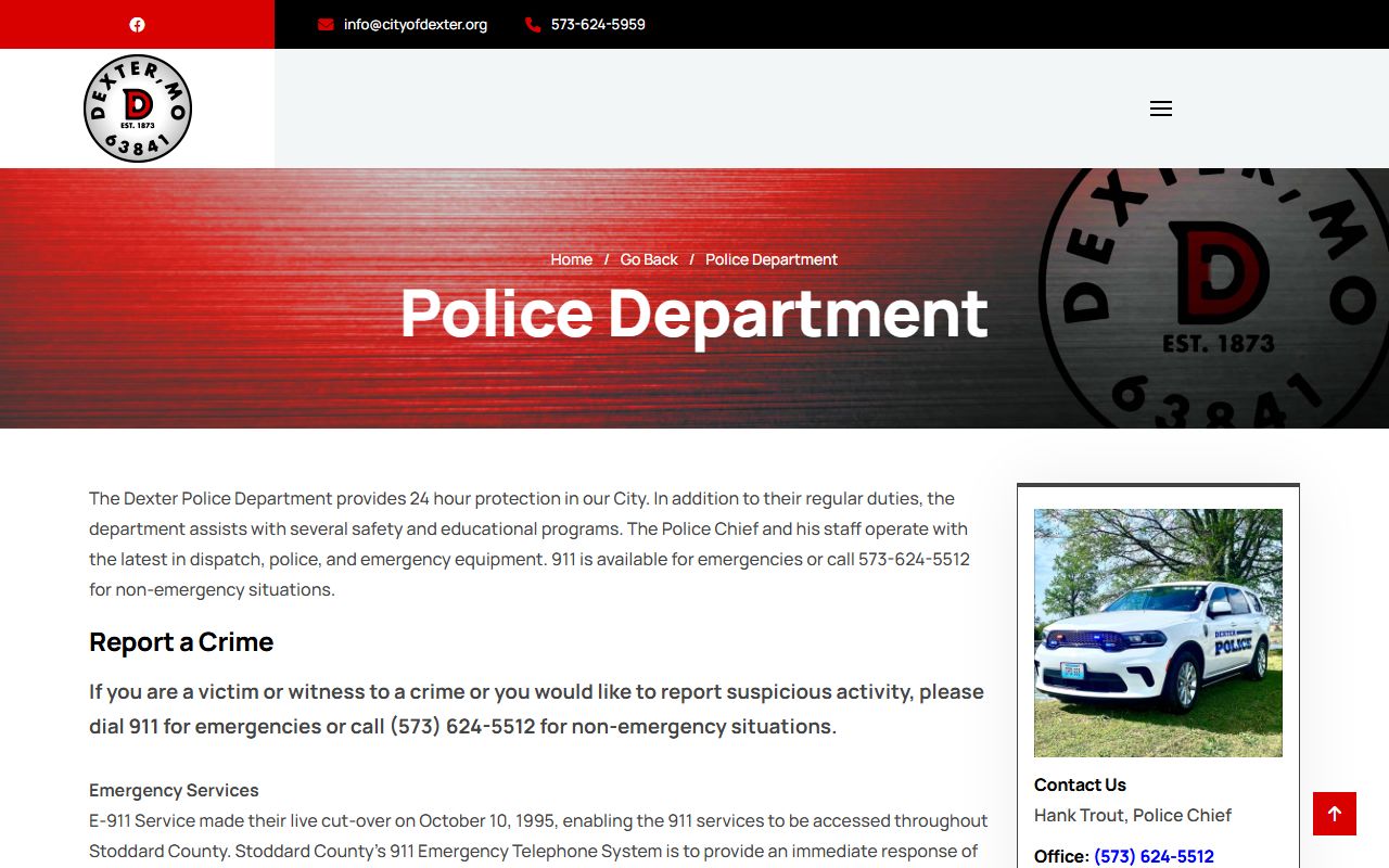 Stoddard County arrest records Dexter Police Department records source