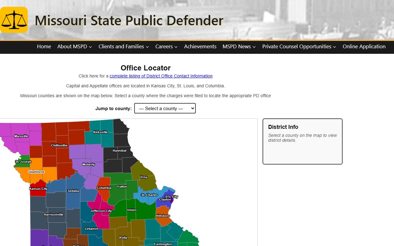 Stoddard County arrest records public defender office locator for charges