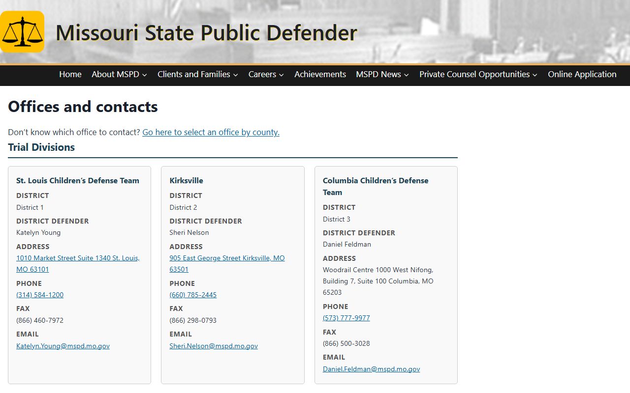 Stoddard County arrest records public defender offices and contacts