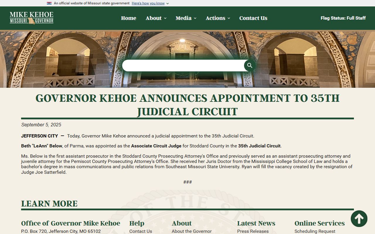 Stoddard County court dockets 35th Judicial Circuit appointment source