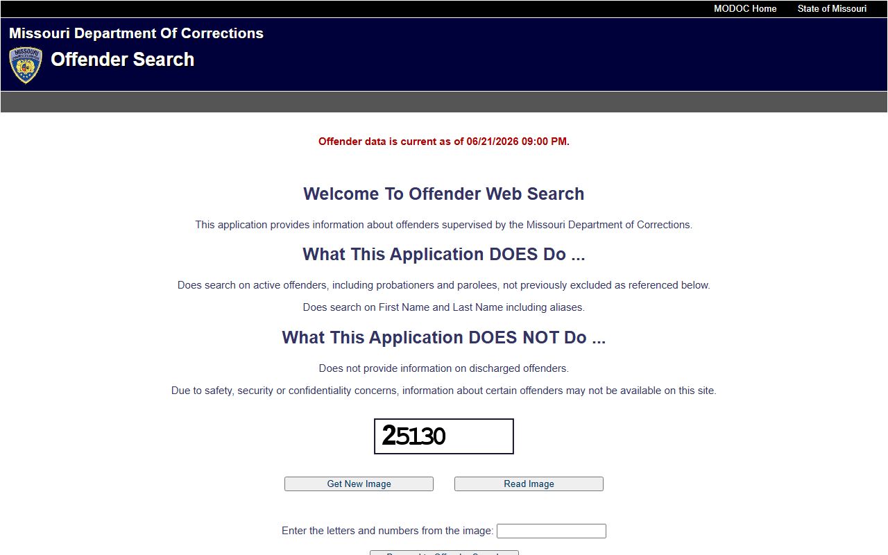 Stoddard County inmate search Missouri DOC offender search source
