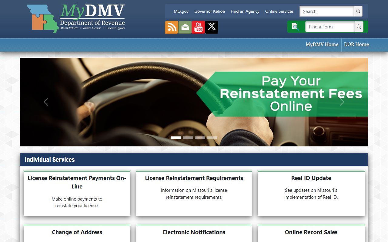 Stoddard County traffic court records Missouri MyDMV driver services source
